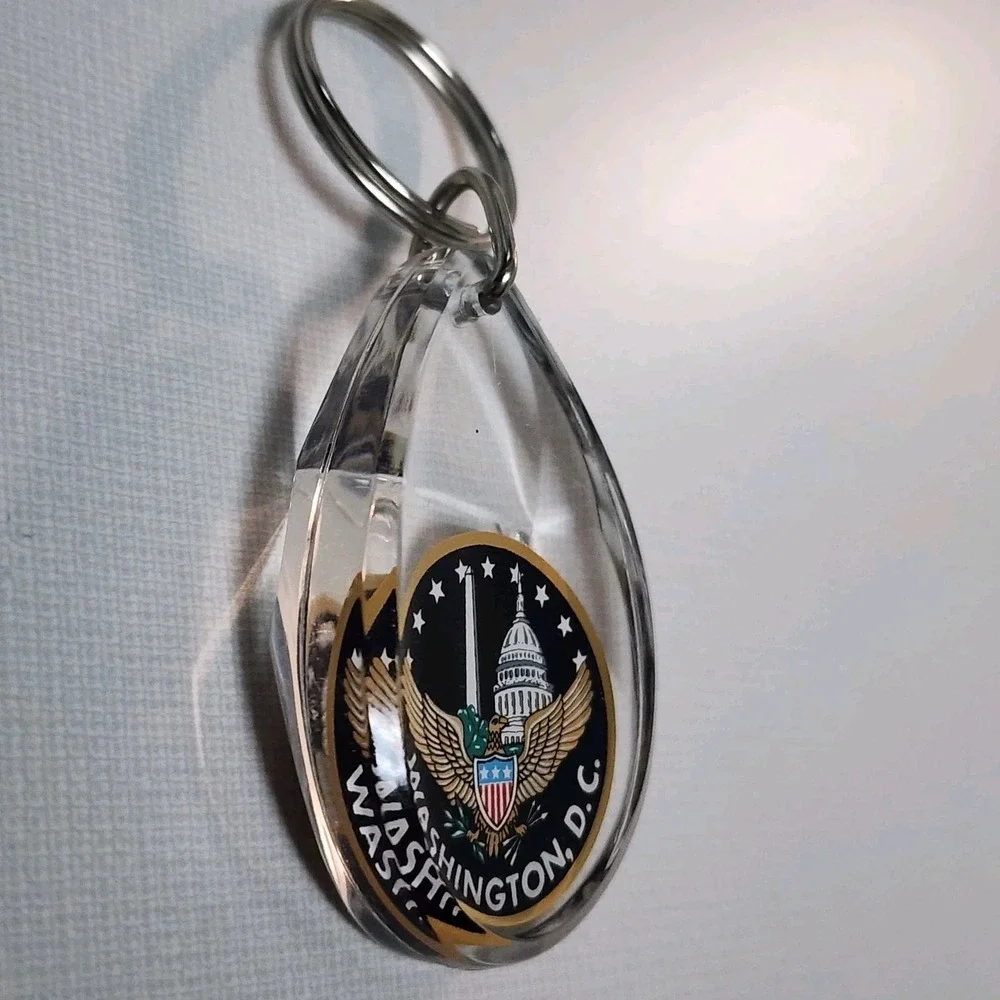Washington DC Keychain Capitol Building Monument Eagle Acrylic Keyring Keychain
